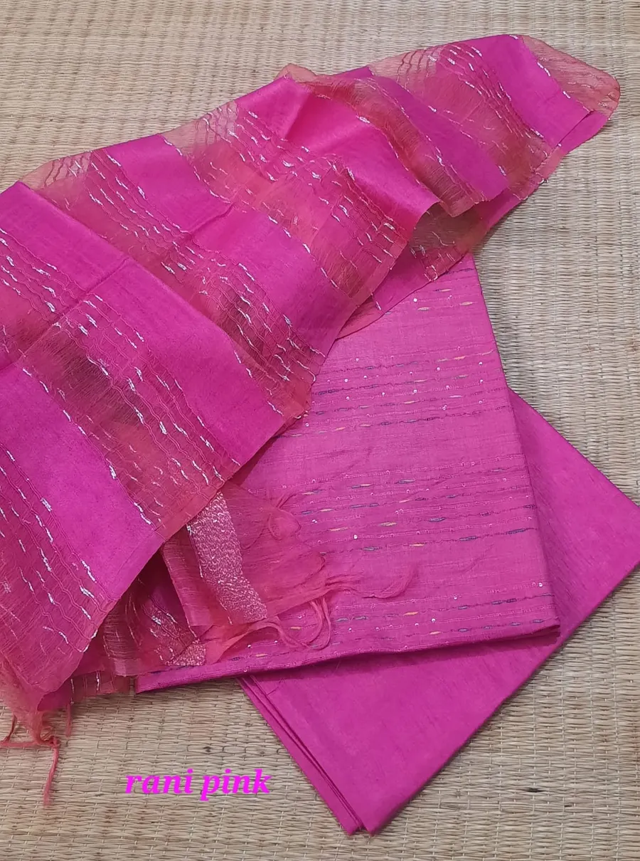 HANDLOOM COTTON SUITS WITH FANCY WEAVING